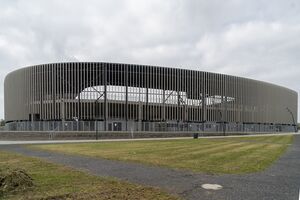Stadion piłkarski w Zagłębiowskim Parku Sportowym, czerwiec 2024.jpg